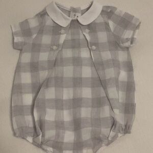 Mayoral Gray and White Checkered One Piece